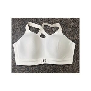 Under Armour White Infinity High Sport Bra 1X 48/50 1374399 High Support Running